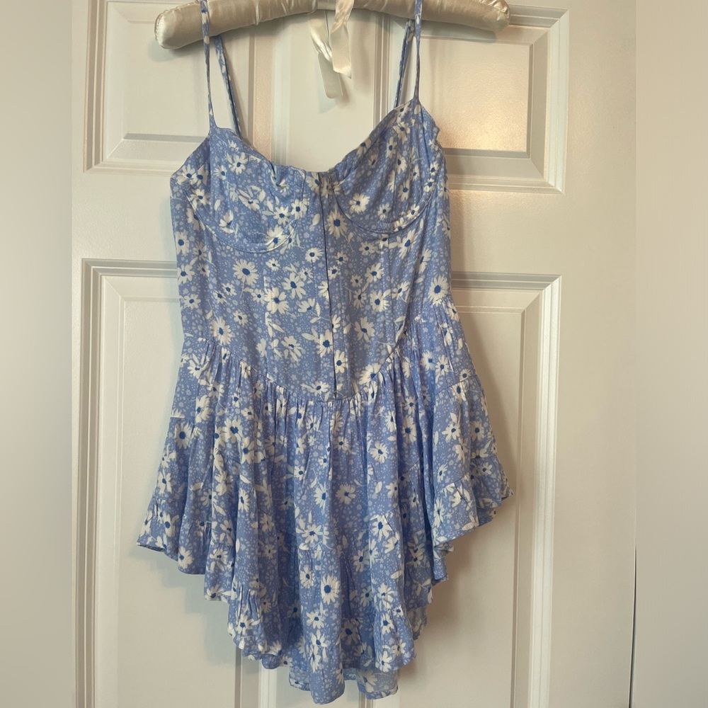 Corset dress w/ body suit bottom. Short on sides but covers front and back.